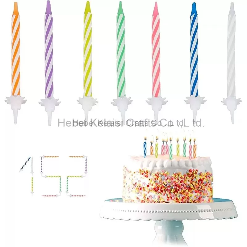 Colourful spiral Birthday Candles  for Cakes Party Decoration