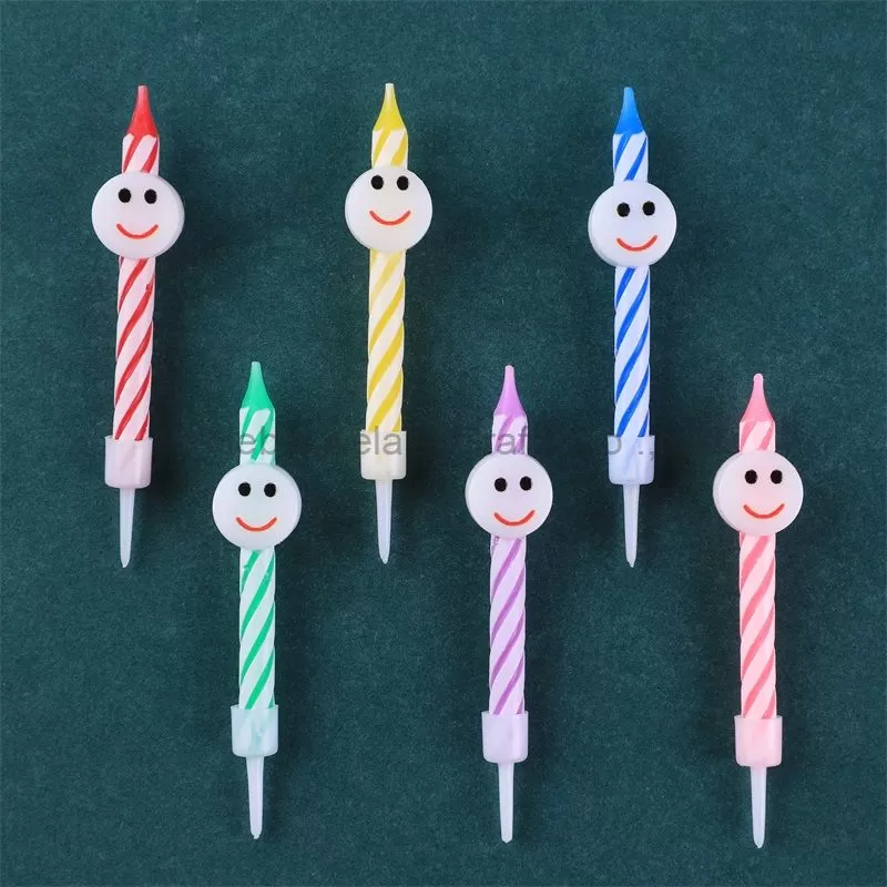 Cute Smiley face cartoon birthday Thread candle