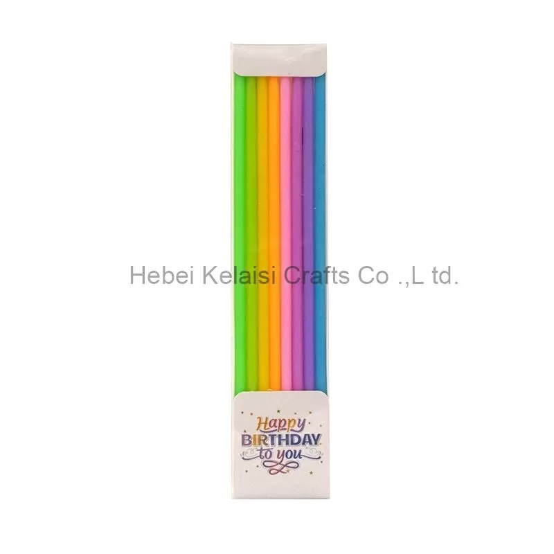 rainbow slender pencil candles