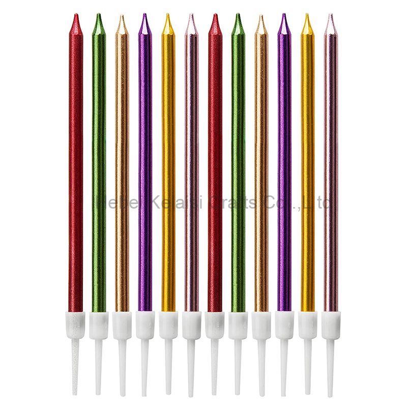 Wholesale Flameless spiral parraffin birthday candle with short candle holder