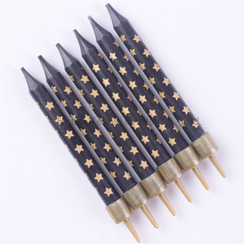 Alpha-printed mini birthday candle with macaron candy spiral birthday candle