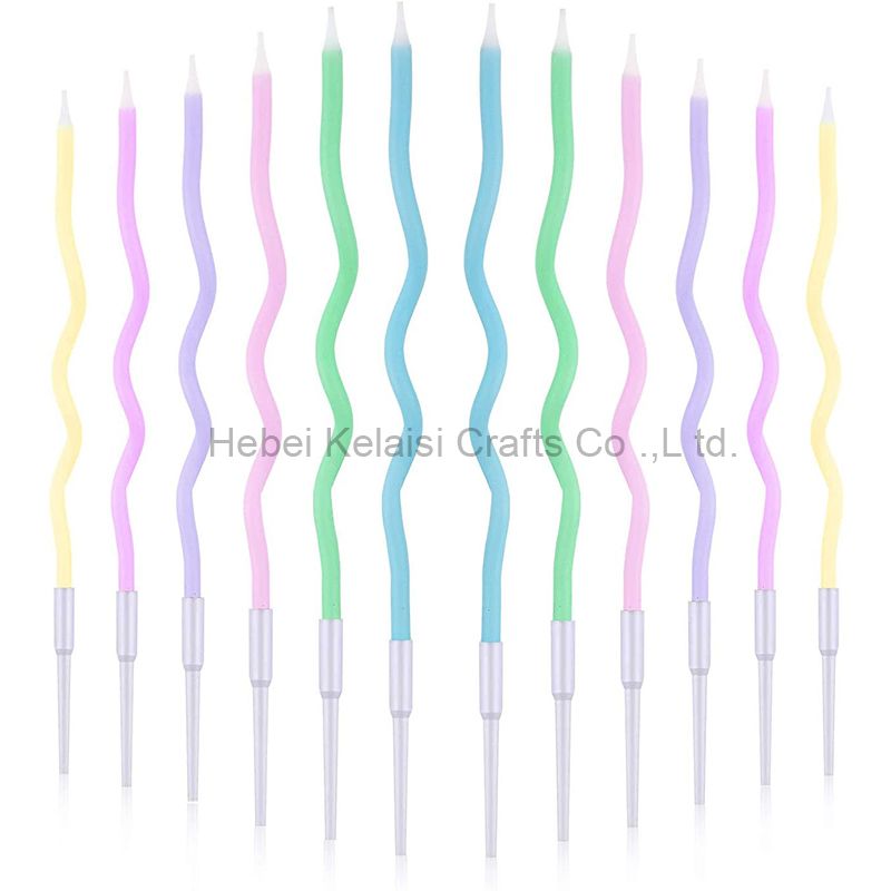 Wholesale Gold plated spiral wax birthday candle for birthday party