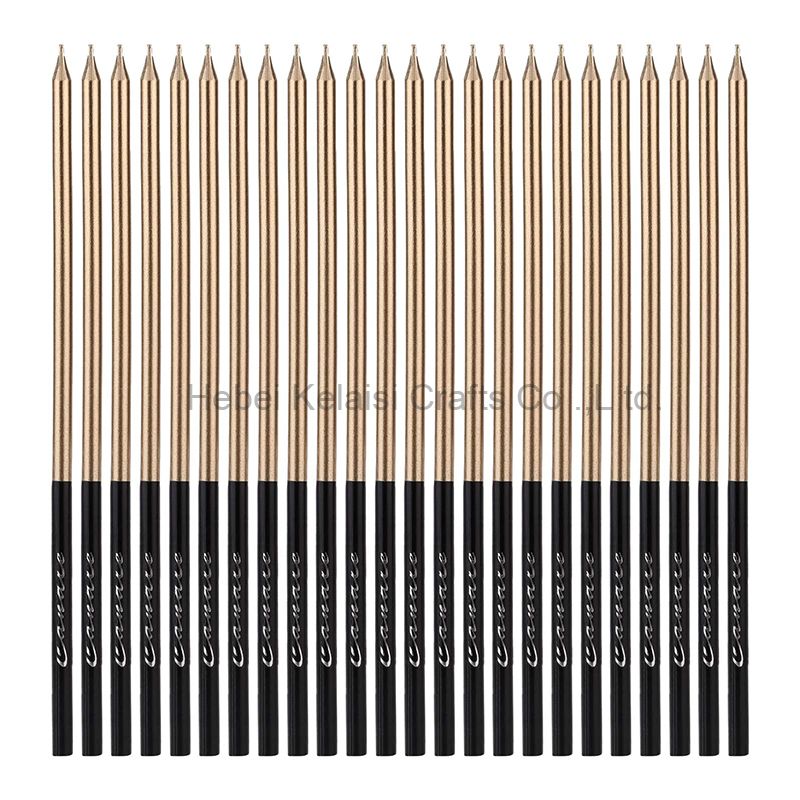 colored metallic pencil birthday party candles