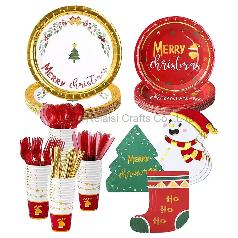 Christmas Paper Plates and Napkins Sets