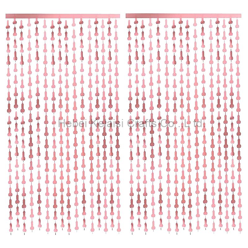 Rose gold color tinsel string foil fringe curtain