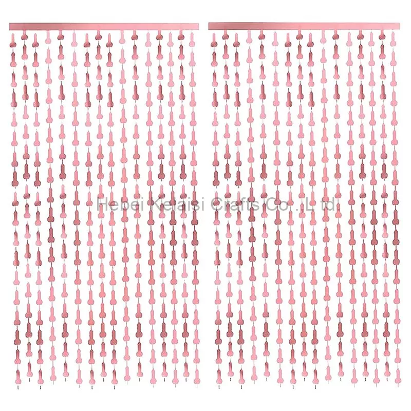 Rose gold color tinsel string foil fringe curtain