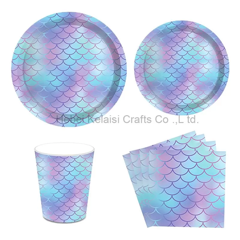Mermaid Party Supplies Disposable Paper Cutlery Set