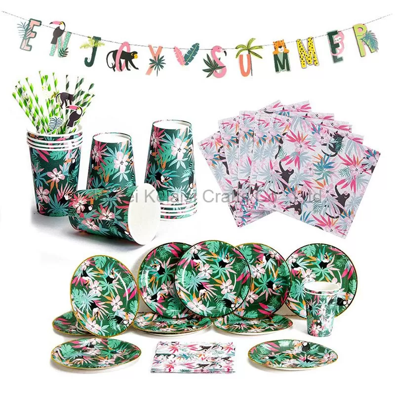 Easy Joy Summer Tropical Party Tableware