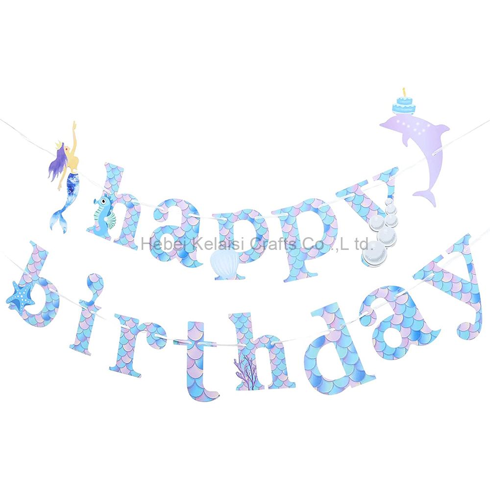 Blue ocean themed party banner decor