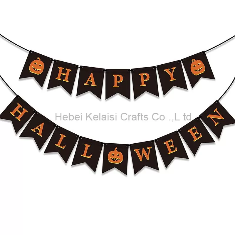 Black Happy Halloween Paper Banner