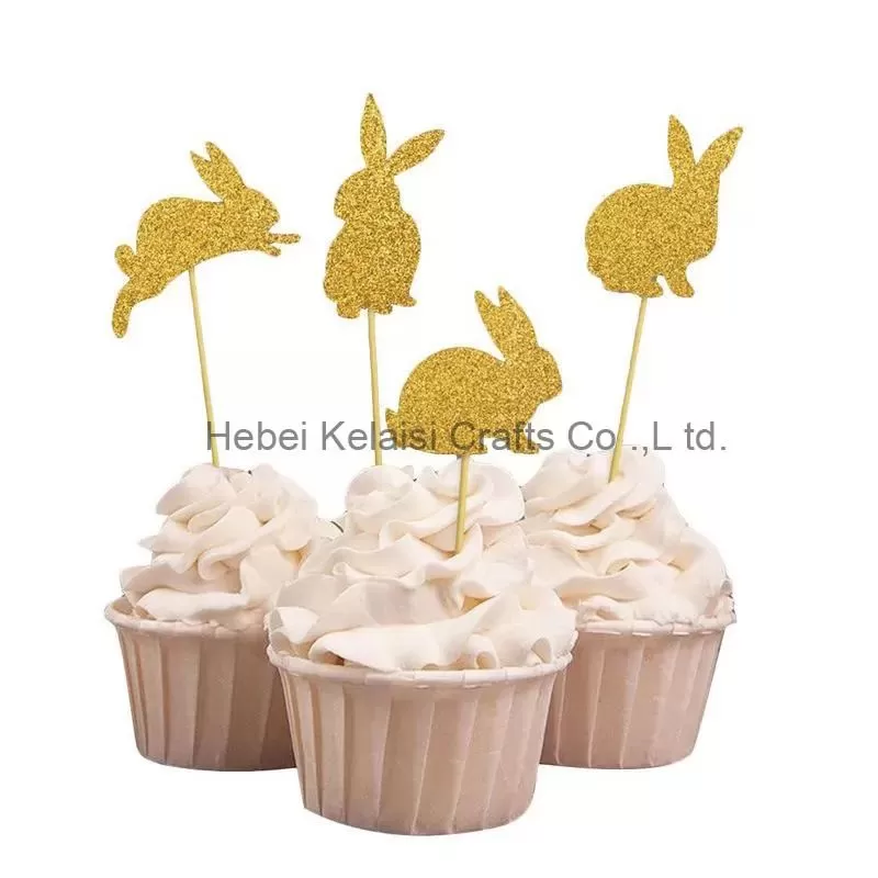 Glittery Easter Rabbit Cake Topper