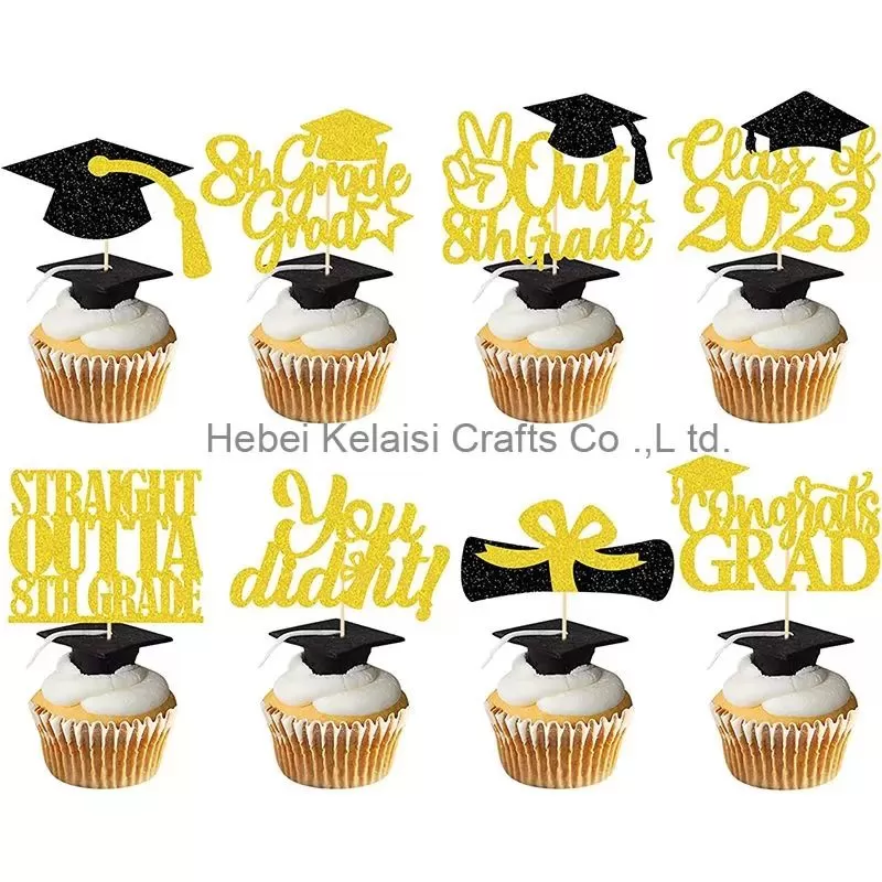 congrats done Bachelor hat graduation cake insert card graduation theme decoration