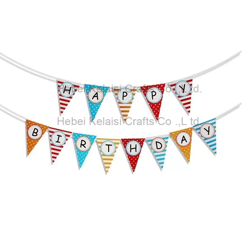 paper happy birthday 1st triangle banner garland flag