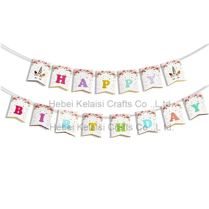 Unicorn Happy Birthday Banner