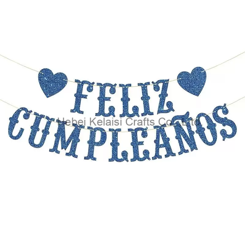 Glitter Feliz Cumpleanos Banner