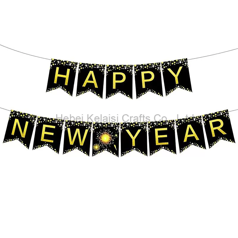 Glitter Happy New Year Banner