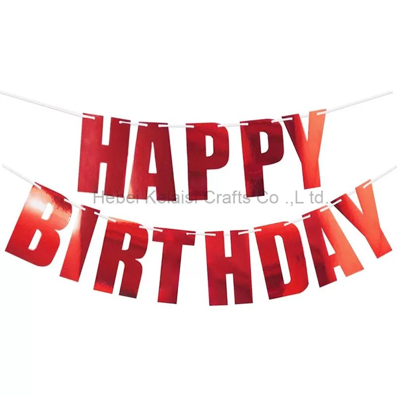 Glossy Green Happy Birthday Metallic Banner