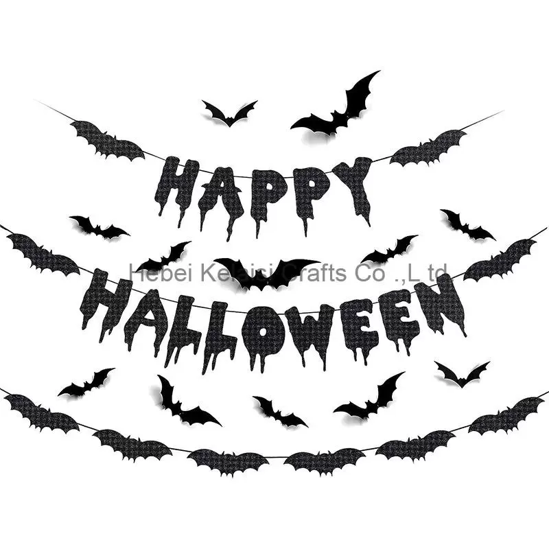 Black Halloween Decoration Banner