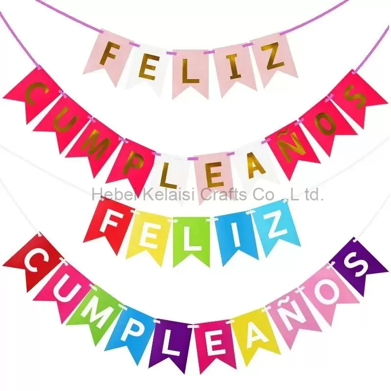 Colorful Feliz Cumpleanos Happy Birthday Banner
