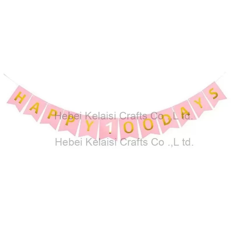 Baby Hundred Days Party Fishtail Bronze Bunting Happy 100 days