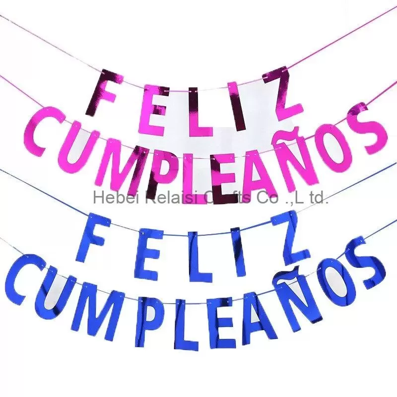 Colorful Spanish Happy Birthday FELIZ CUMPLEANOS banner