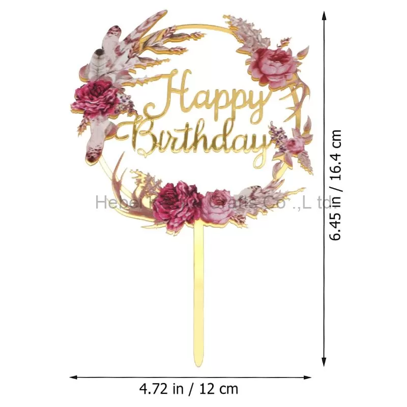 Flower Acrylic Cake Topper