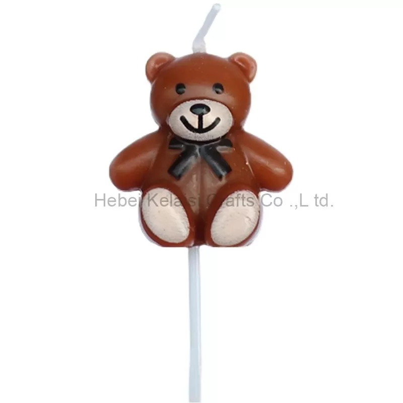 Cute cartoon bear birthday party cake candles