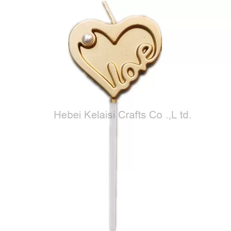 creative heart-shaped love letter shape Birthday cake candle