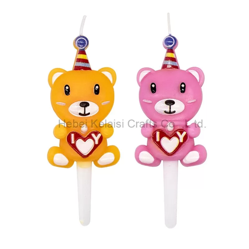 Cartoon Bear Birthday Party Cake Decoration Bear Candle for Birthday Cake