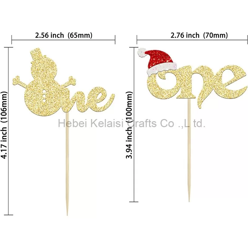 24Pcs Christmas One Cupcake Toppers