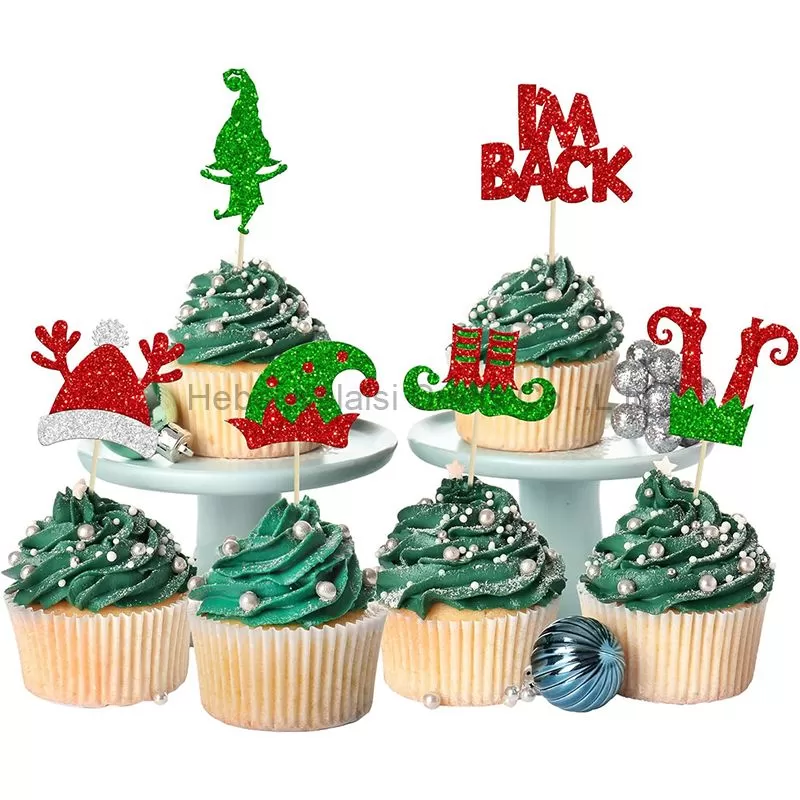 24Pcs Christmas Gender Reveal Cupcke Topper