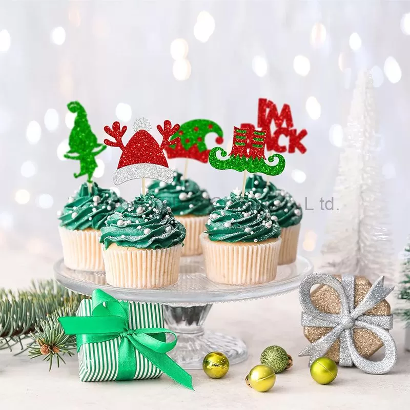 24Pcs Christmas Gender Reveal Cupcke Topper