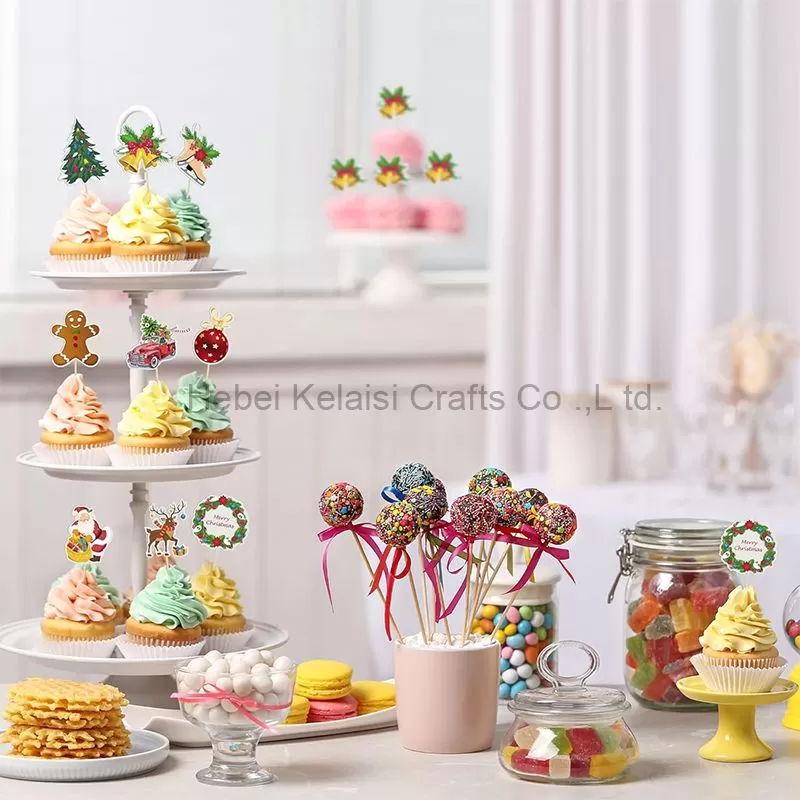 36Pcs Merry Christmas Santa Claus Cupcake Toppers