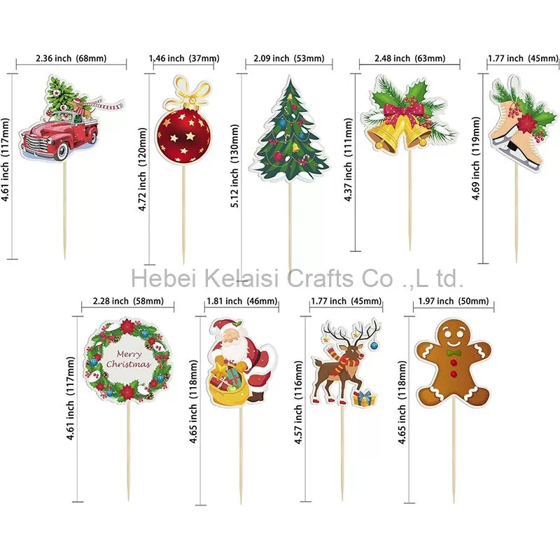 36Pcs Merry Christmas Santa Claus Cupcake Toppers