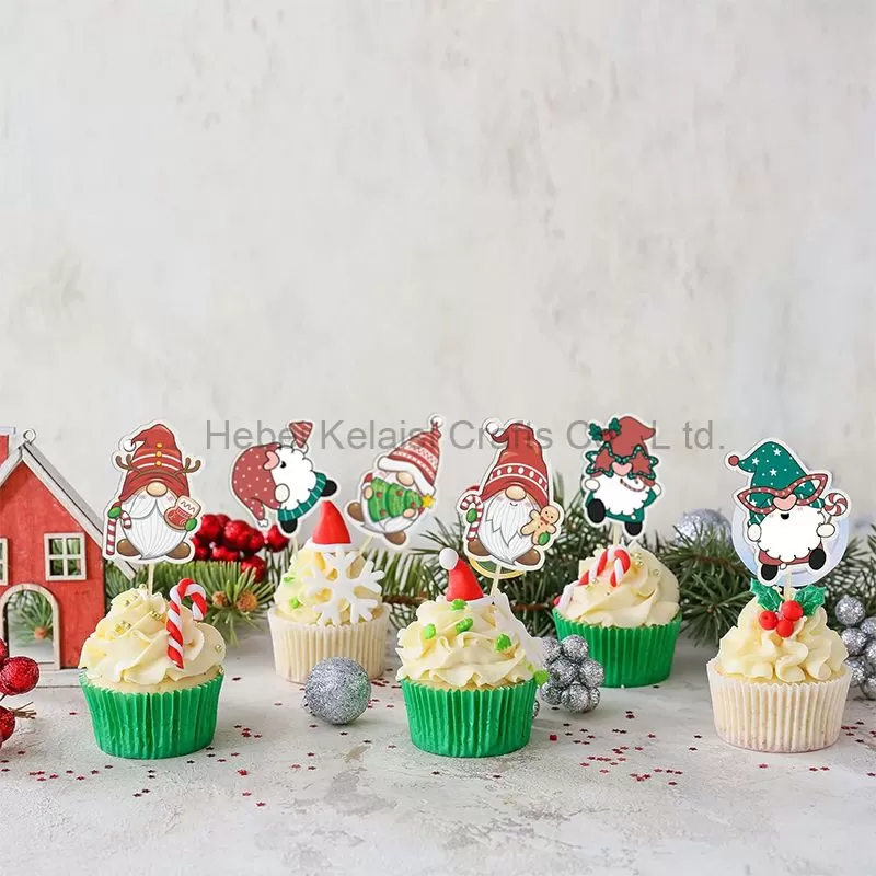36Pcs Christmas Gnomes Santa Cupcake Toppers