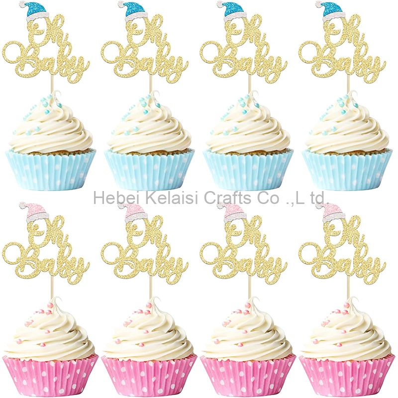 Christmas Oh Baby Cupcake Toppers