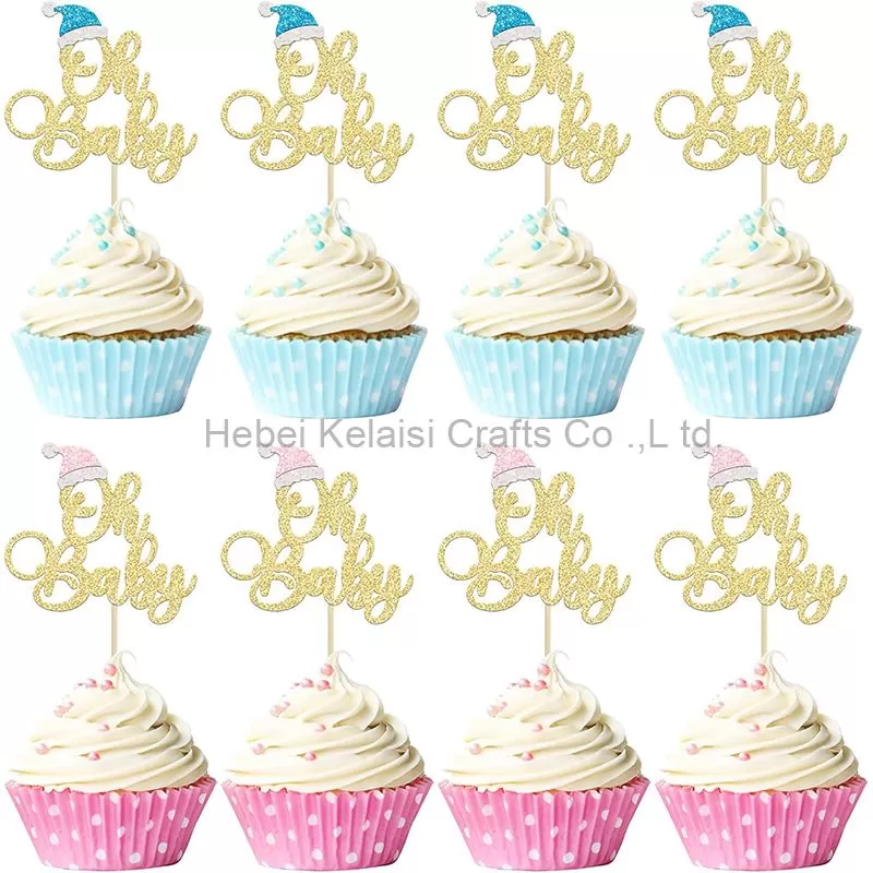 Christmas Oh Baby Cupcake Toppers