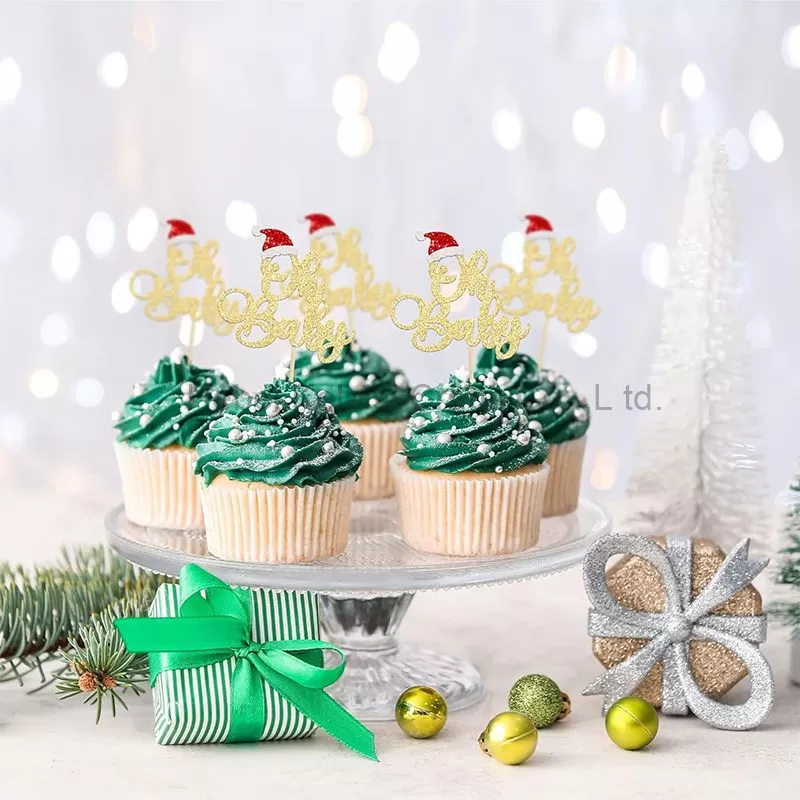 Christmas Oh Baby Cupcake Toppers
