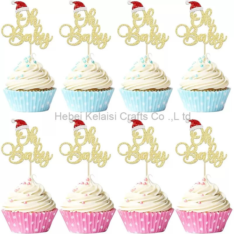 Christmas Oh Baby Cupcake Toppers