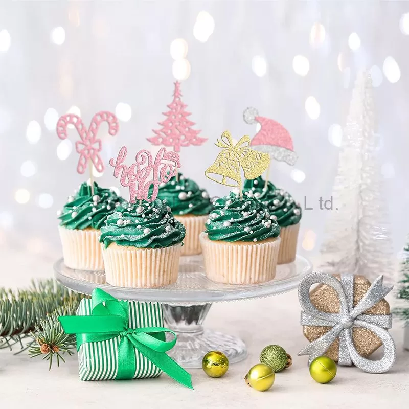 Christmas Snowflake Cupcake Decorations Toppers