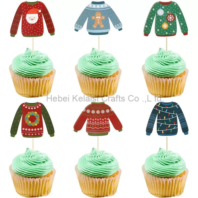 Ugly Sweater Cupcake Toppers