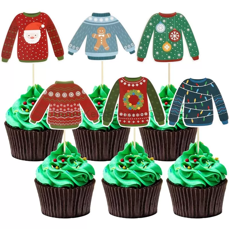 Ugly Sweater Cupcake Toppers