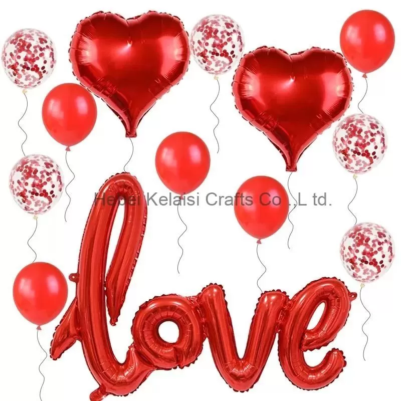 13pcs set Love Heart Foil Balloon Set