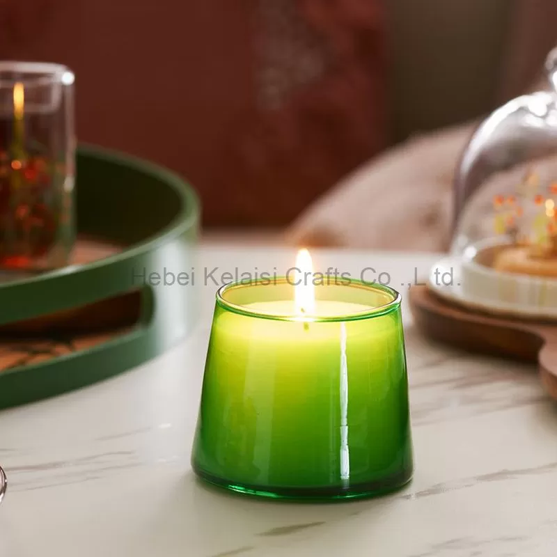 Christmas Series Green Borosilicate Lanterns Glass Hanging Candle