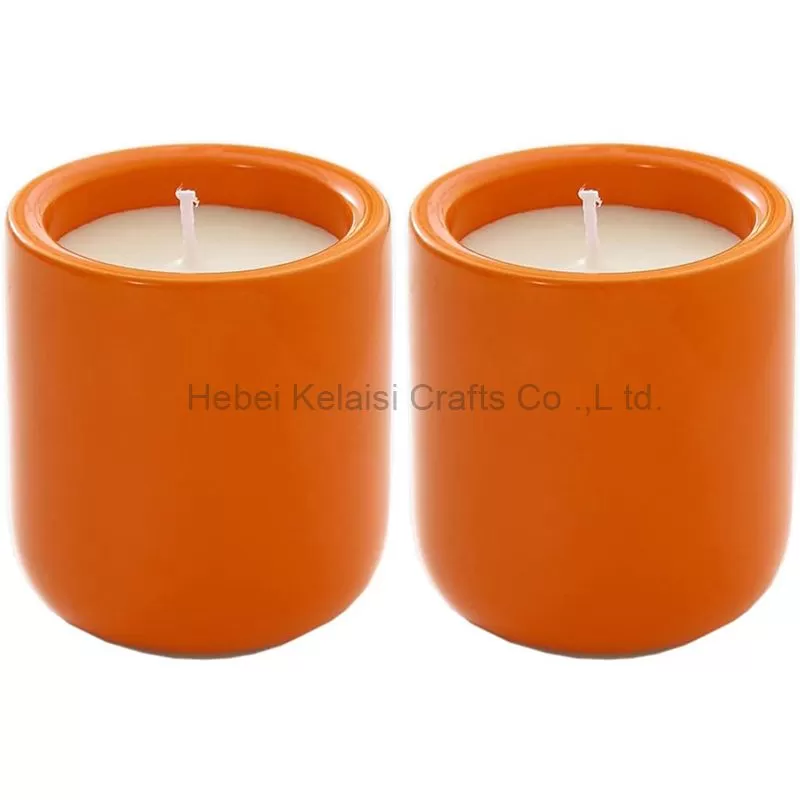 6 oz Glazed White Ceramic Scented Candle