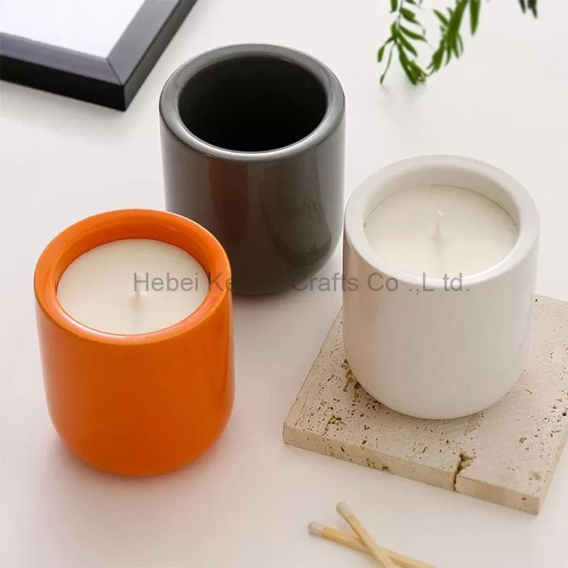 6 oz Glazed White Ceramic Scented Candle