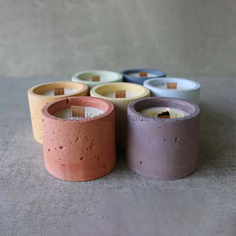 Colored concrete soy wax candle