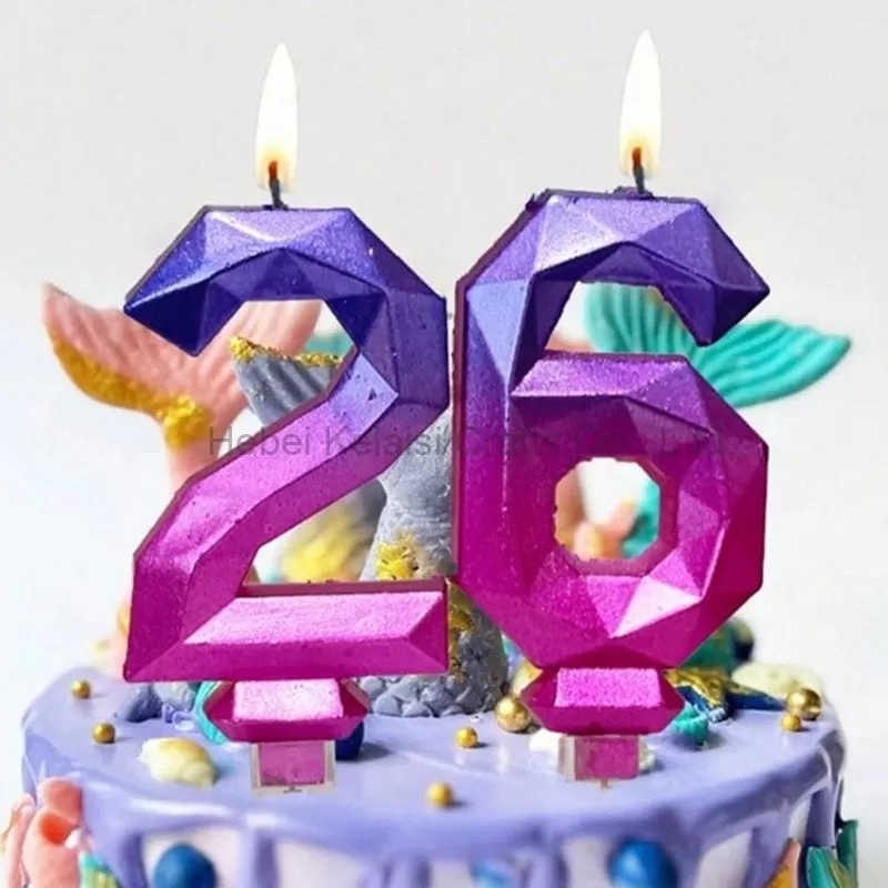 Dazzle diamond metal digital birthday candle