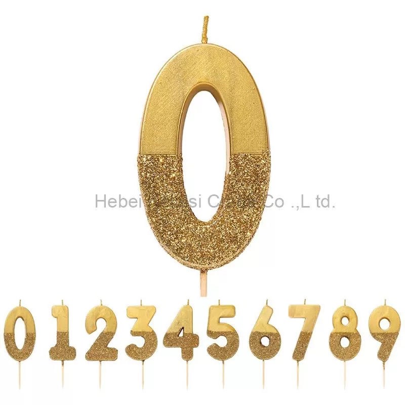 creative gold dust multicolor number Birthday candle