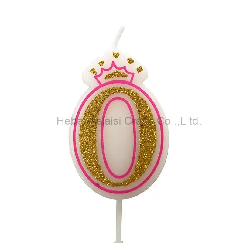 0-9 crown shape number digital party birthday candle